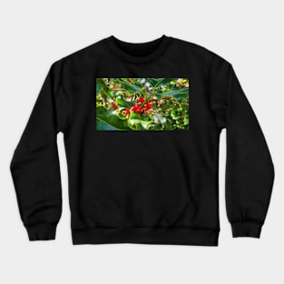 Christmas Holly Berry Leaves Crewneck Sweatshirt